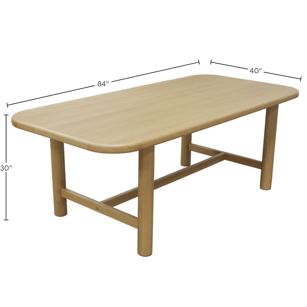 Light Oak Dining Table with Modern Design and Spacious Legroom
