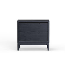 Vintage Black Nightstand with Drawer Storage Mindi Wood Modern Design