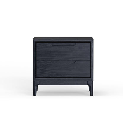 Vintage Black Nightstand with Drawer Storage Mindi Wood Modern Design