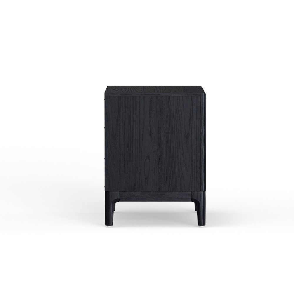Vintage Black Nightstand with Drawer Storage Mindi Wood Modern Design