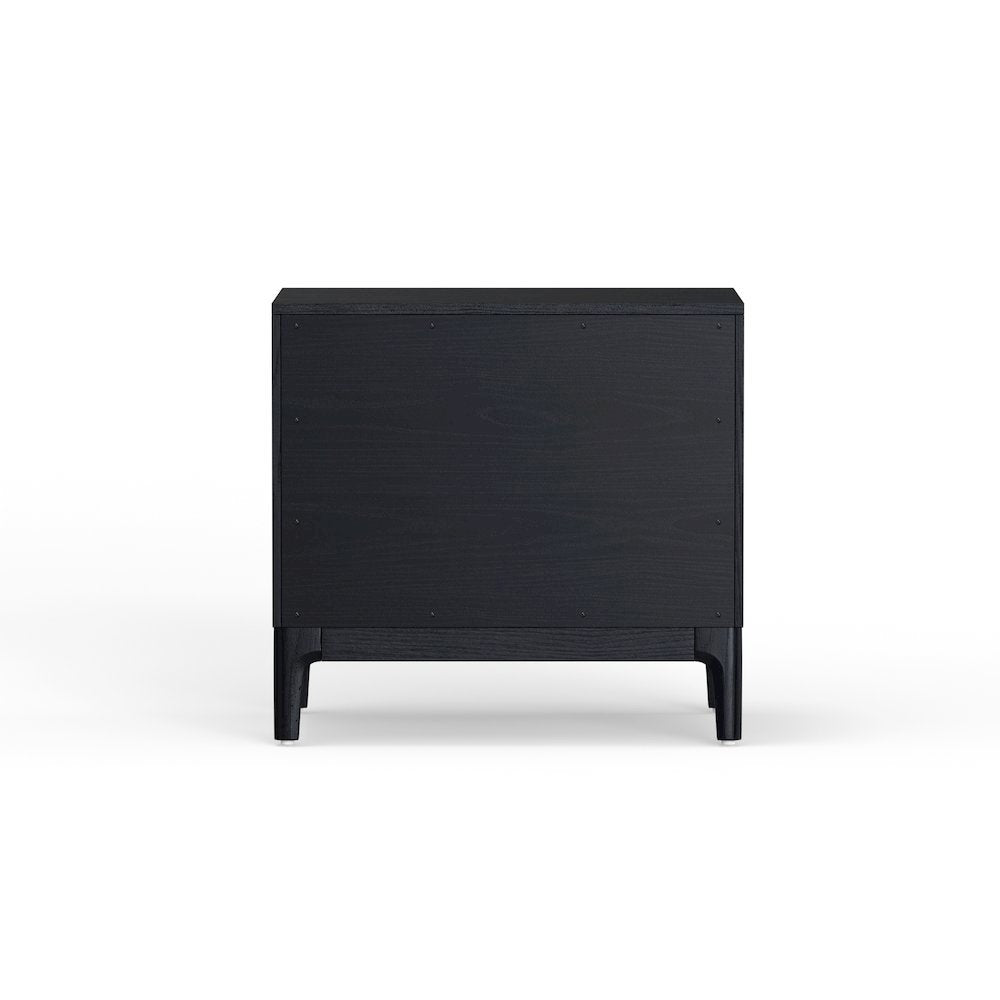 Vintage Black Nightstand with Drawer Storage Mindi Wood Modern Design