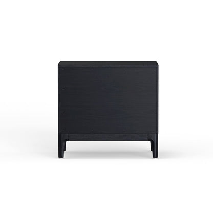 Vintage Black Nightstand with Drawer Storage Mindi Wood Modern Design