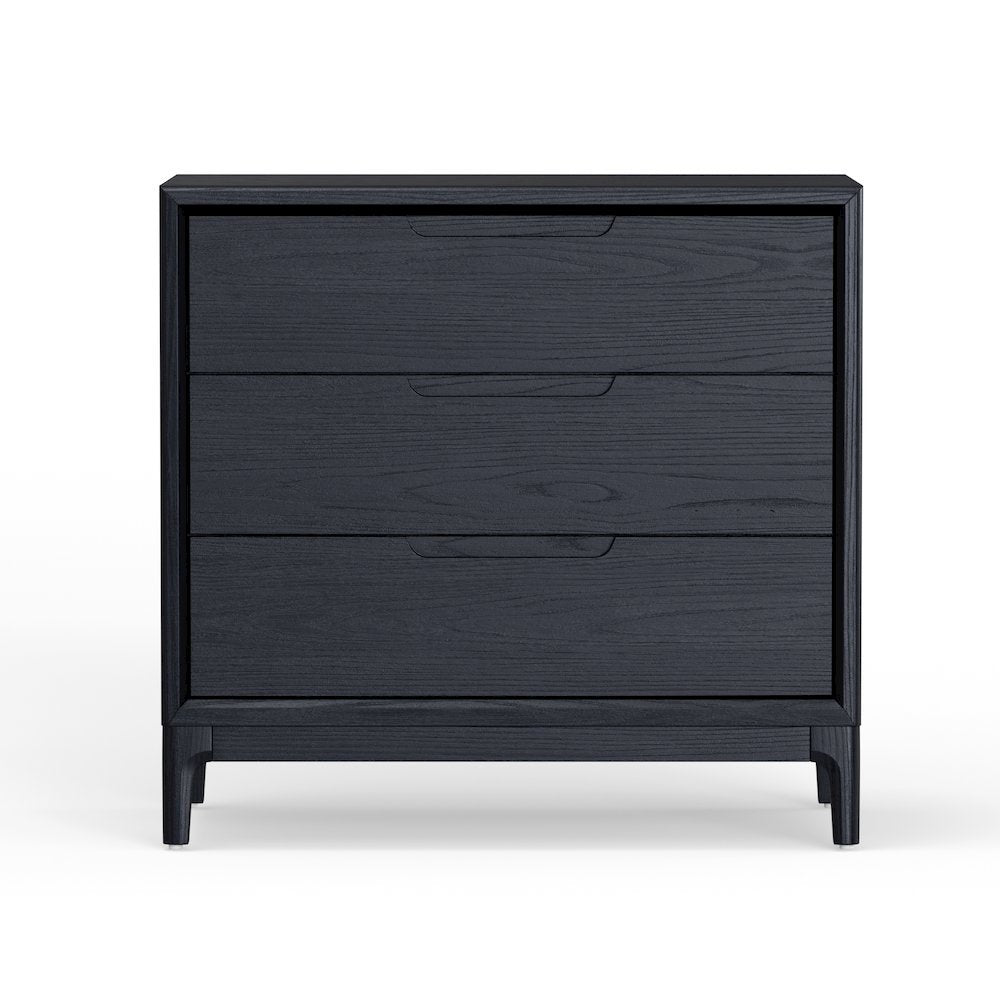 Vintage Black Accent Chest with Modern Design and Single Drawer, No Upholstery