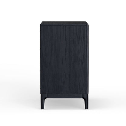 Vintage Black Accent Chest with Modern Design and Single Drawer, No Upholstery
