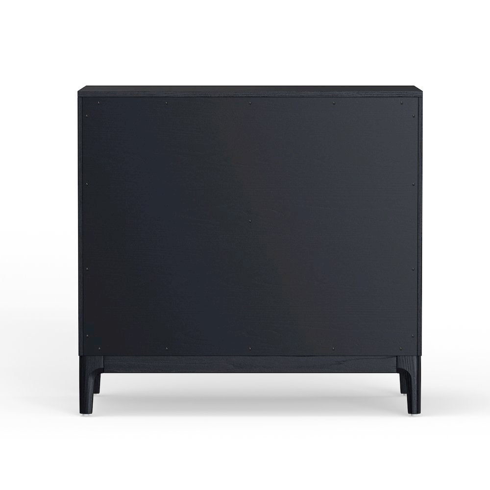 Vintage Black Accent Chest with Modern Design and Single Drawer, No Upholstery