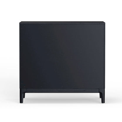 Vintage Black Accent Chest with Modern Design and Single Drawer, No Upholstery