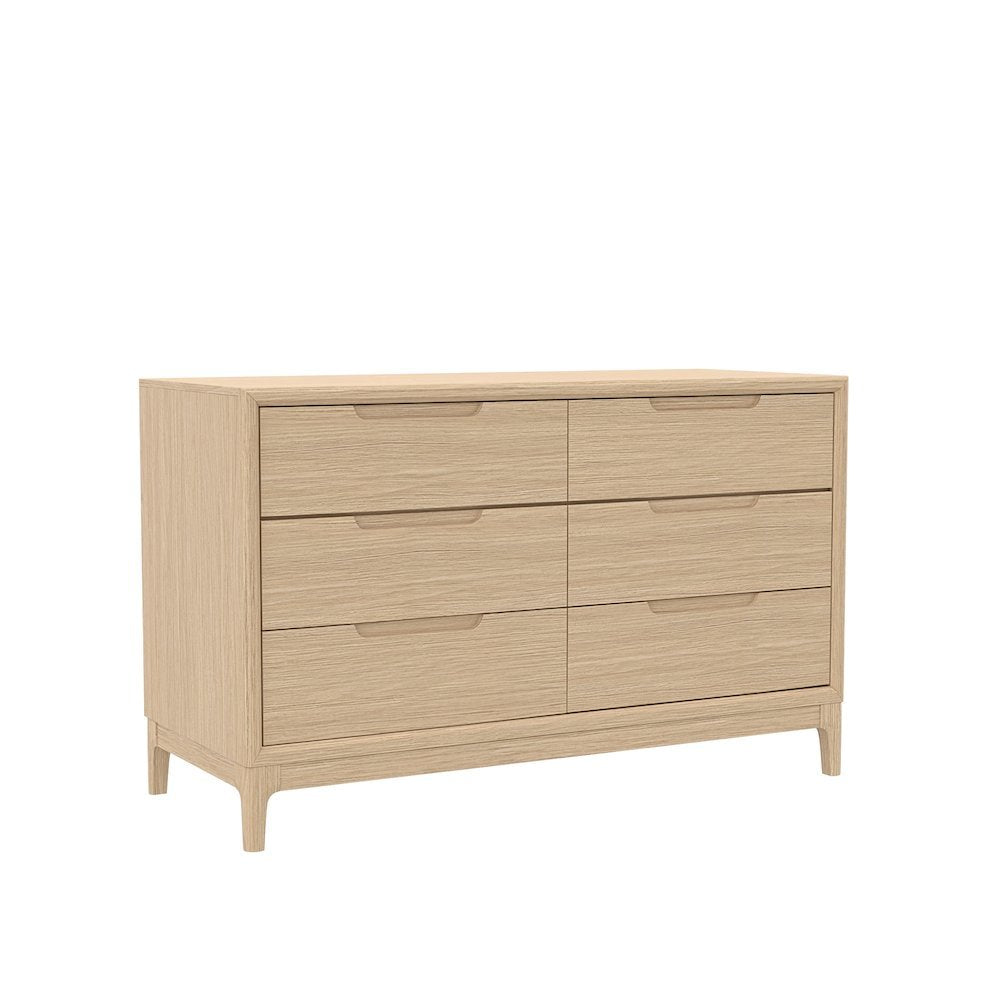 Light Oak Modern Bedroom Dresser with Spacious Drawers and Sturdy Design