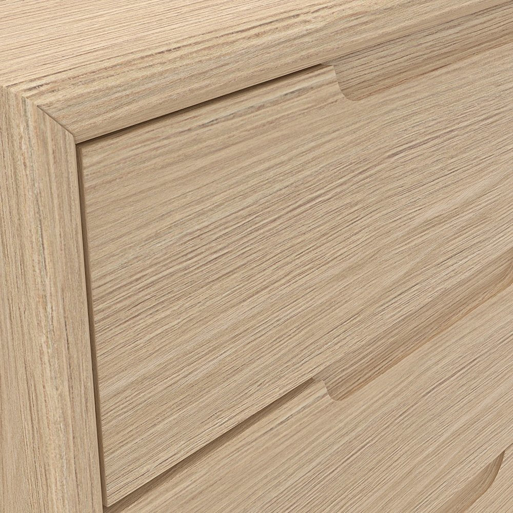 Light Oak Modern Bedroom Dresser with Spacious Drawers and Sturdy Design