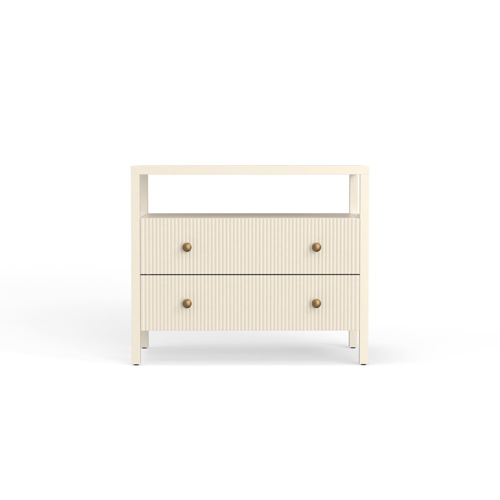 Nightstand with Drawer Rubberwood Solids and Oak Veneer Modern Farmhouse Design