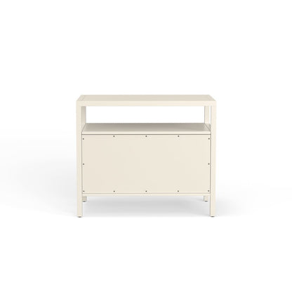 Nightstand with Drawer Rubberwood Solids and Oak Veneer Modern Farmhouse Design