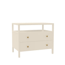 Nightstand with Drawer Modern Farmhouse Rubberwood and Oak Veneer