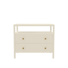 Nightstand with Drawer Modern Farmhouse Rubberwood and Oak Veneer