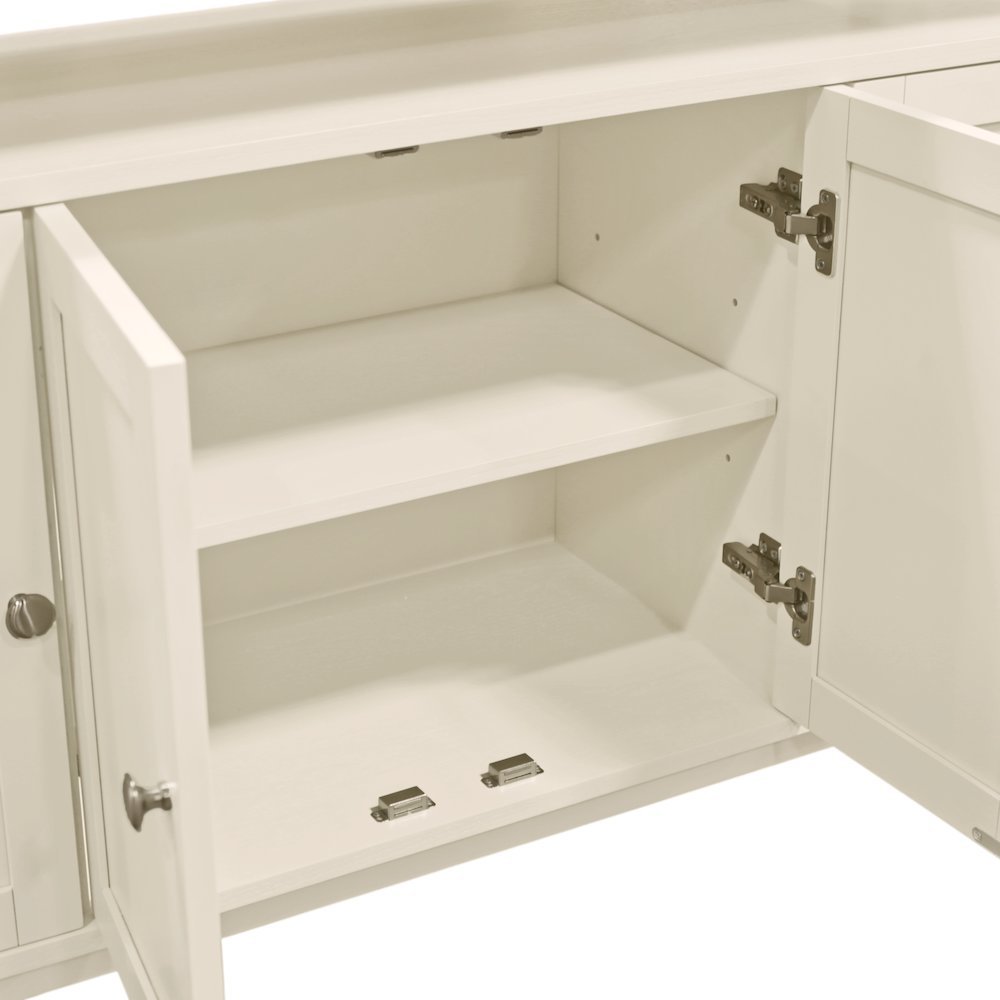 Sideboard with Open Shelf Modern Farmhouse Style Sturdy Storage