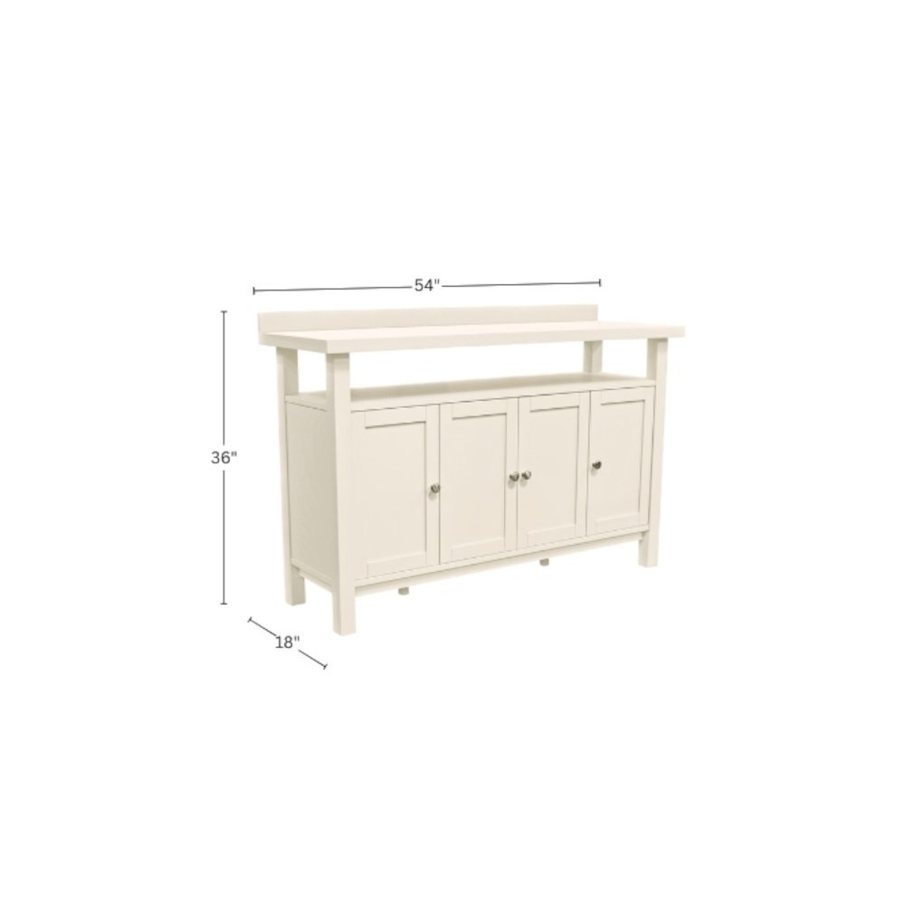 Sideboard with Open Shelf Modern Farmhouse Style Sturdy Storage