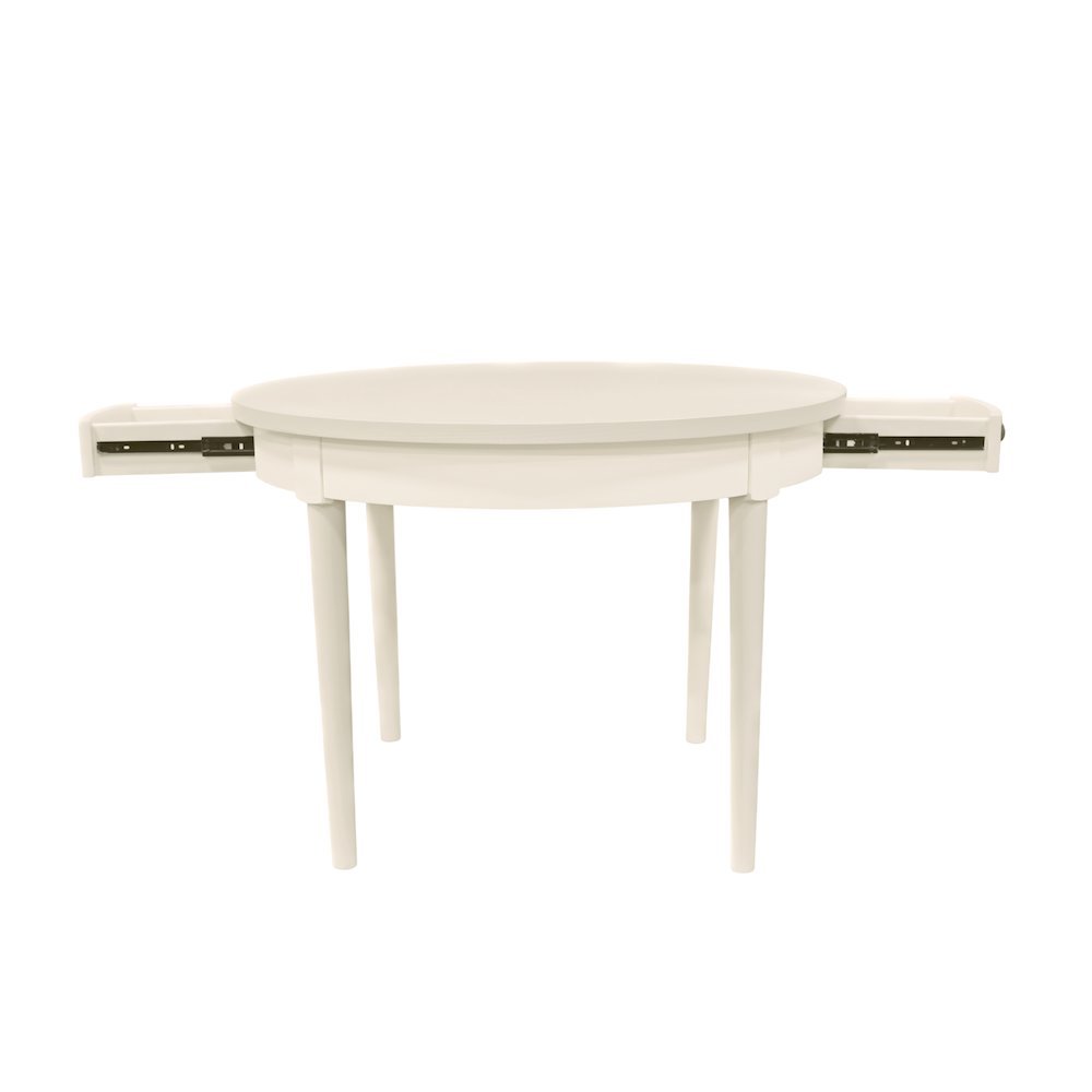 Round Dining Table with Modern Farmhouse Design and Drawer