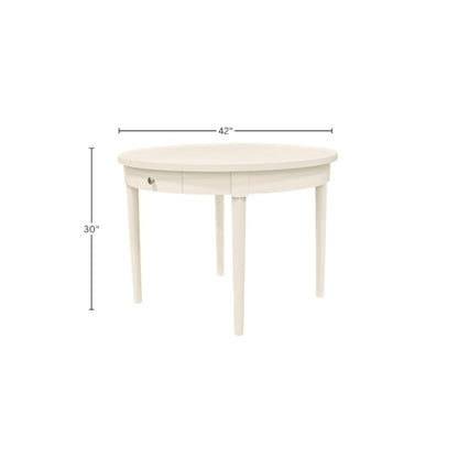 Round Dining Table with Modern Farmhouse Design and Drawer