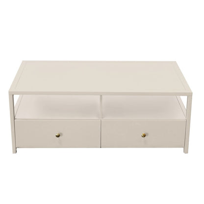 Cocktail Table Modern Farmhouse Style with Storage Drawer