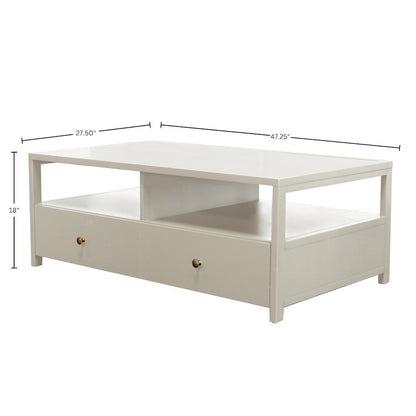 Cocktail Table Modern Farmhouse Style with Storage Drawer