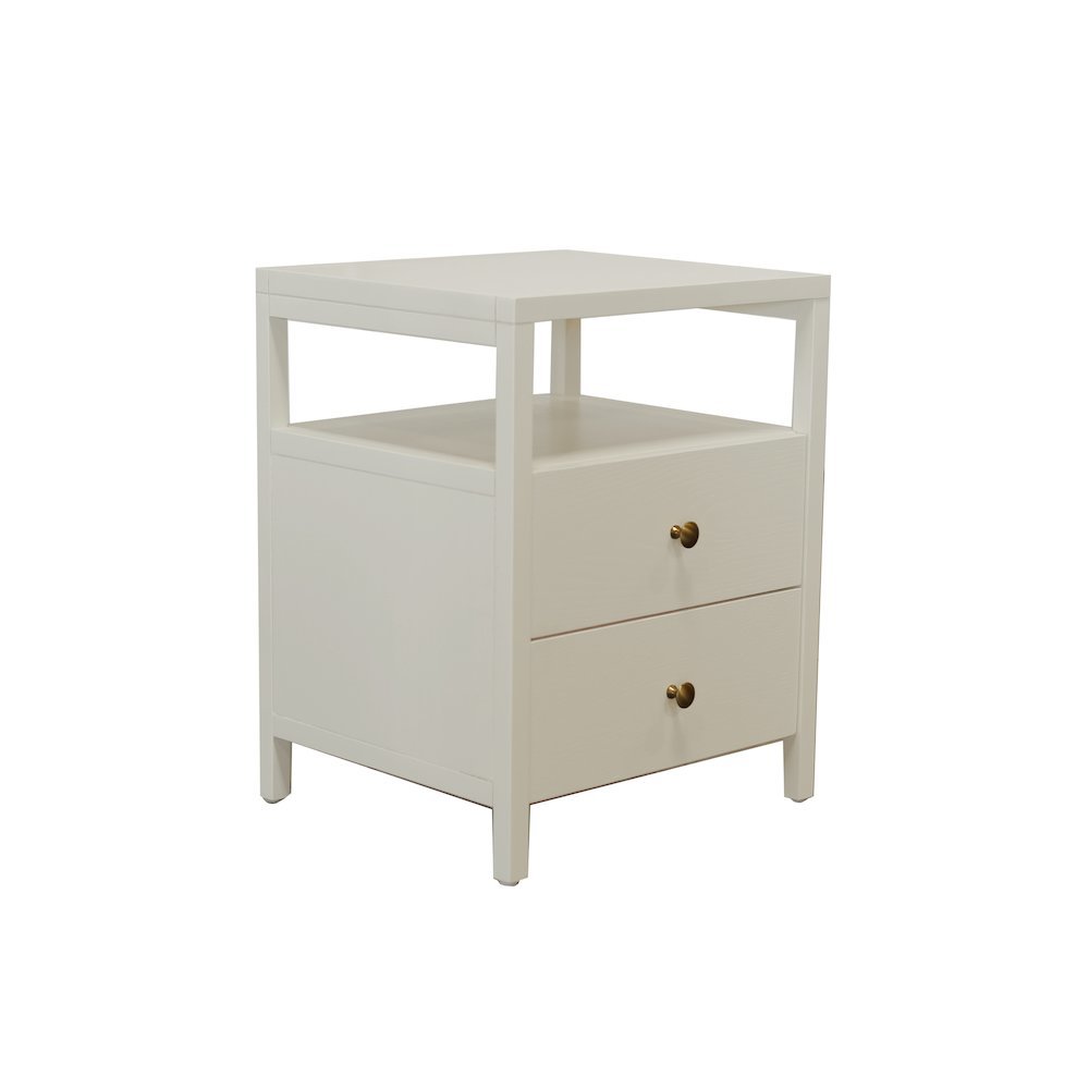 End Table with Drawer Modern Farmhouse Style Solid Wood Design