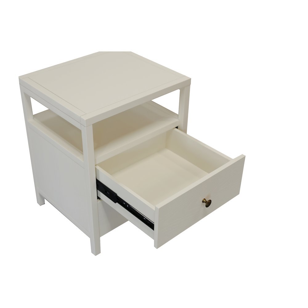 End Table with Drawer Modern Farmhouse Style Solid Wood Design