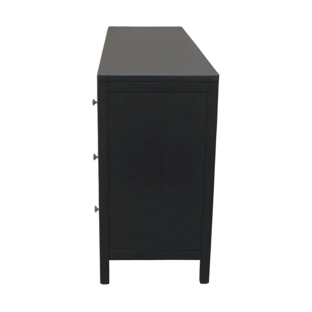 Black Modern Farmhouse Dresser with Spacious Drawers and Sleek Design
