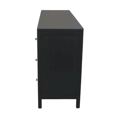 Black Modern Farmhouse Dresser with Spacious Drawers and Sleek Design