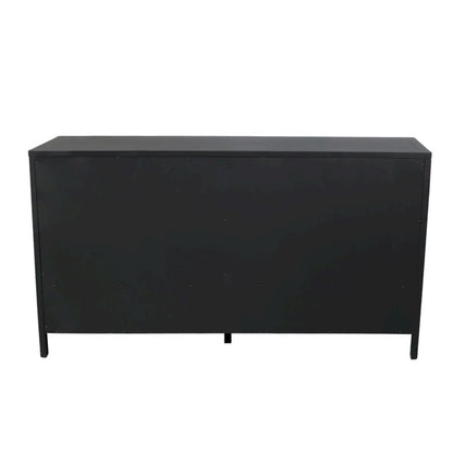 Black Modern Farmhouse Dresser with Spacious Drawers and Sleek Design