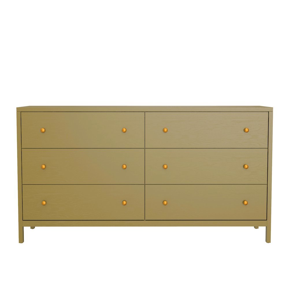 Olive-Toned Modern Farmhouse Dresser with Spacious Drawers and Sturdy Design