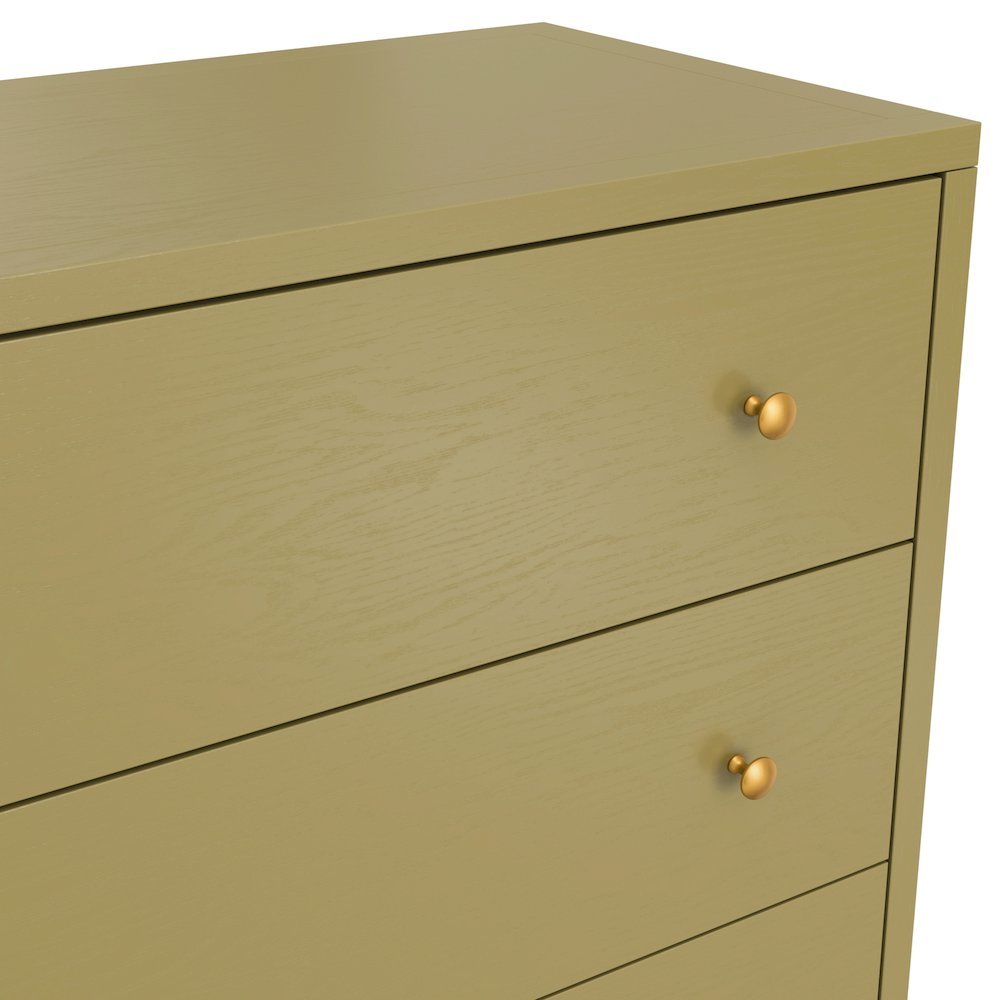 Olive-Toned Modern Farmhouse Dresser with Spacious Drawers and Sturdy Design