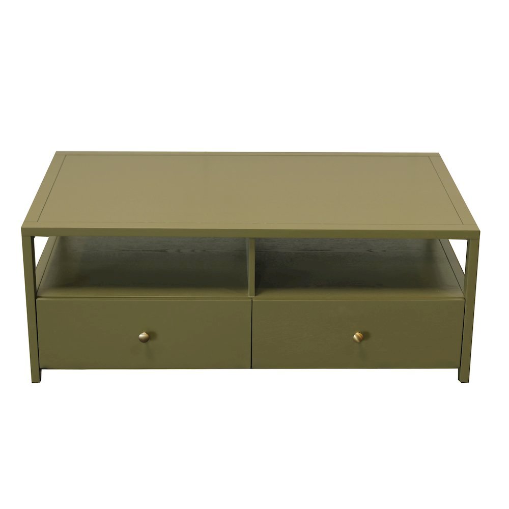 Olive Cocktail Table with Drawer Modern Farmhouse Design Solid Build