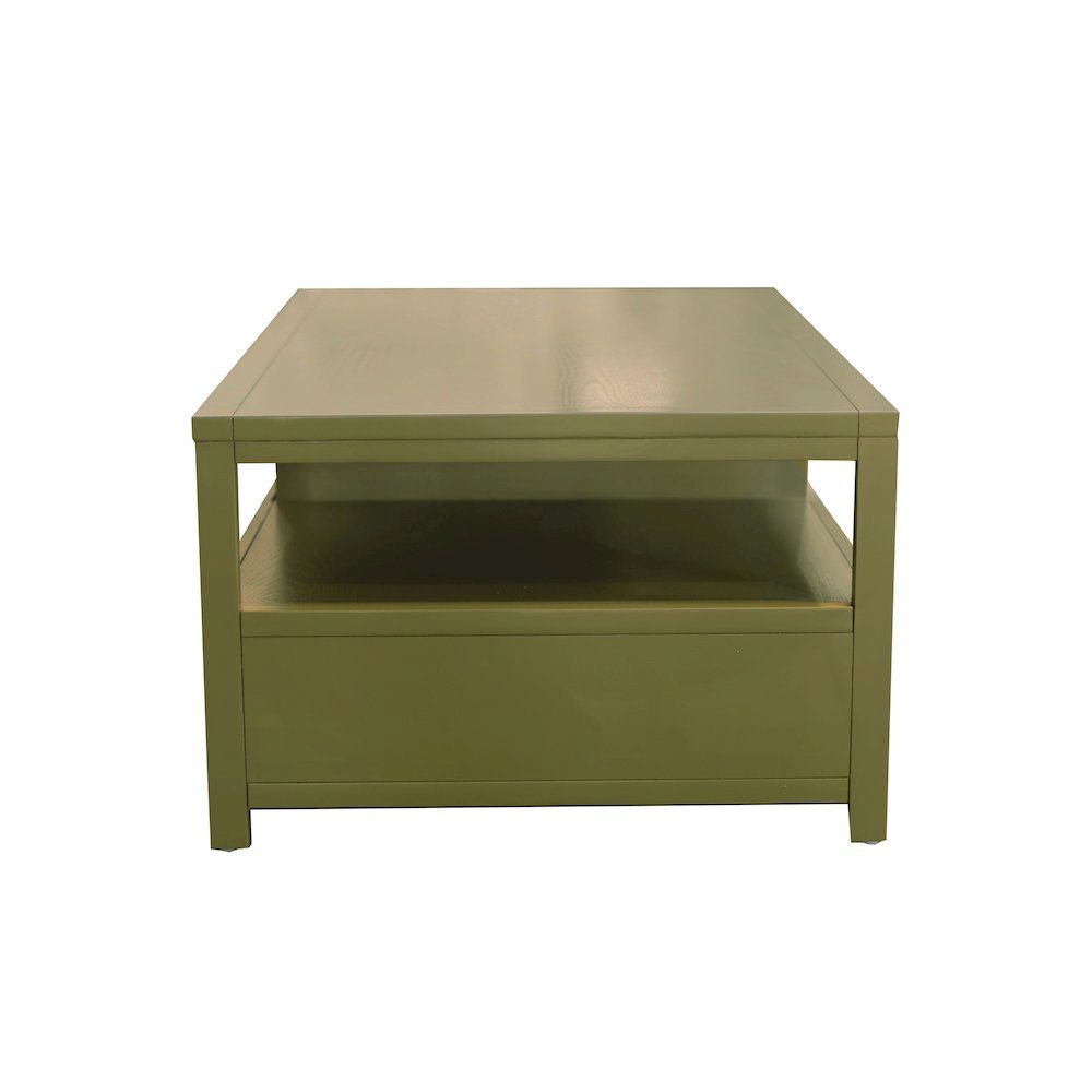 Olive Cocktail Table with Drawer Modern Farmhouse Design Solid Build