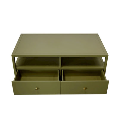 Olive Cocktail Table with Drawer Modern Farmhouse Design Solid Build