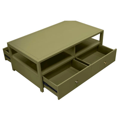 Olive Cocktail Table with Drawer Modern Farmhouse Design Solid Build