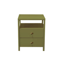 Olive Finish End Table with Drawer and Modern Farmhouse Design