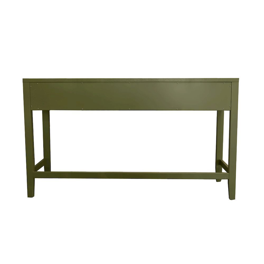 Olive Finish Writing Desk with Drawer Modern Farmhouse Design Solid Build