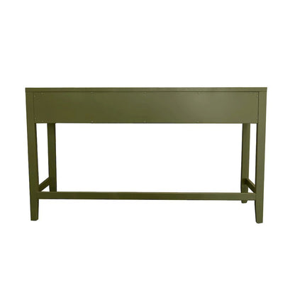 Olive Finish Writing Desk with Drawer Modern Farmhouse Design Solid Build