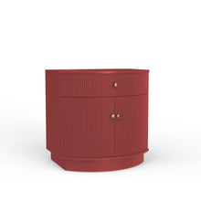 Burgundy Modern Contemporary Nightstand with Bottom Shelf and Drawer Storage