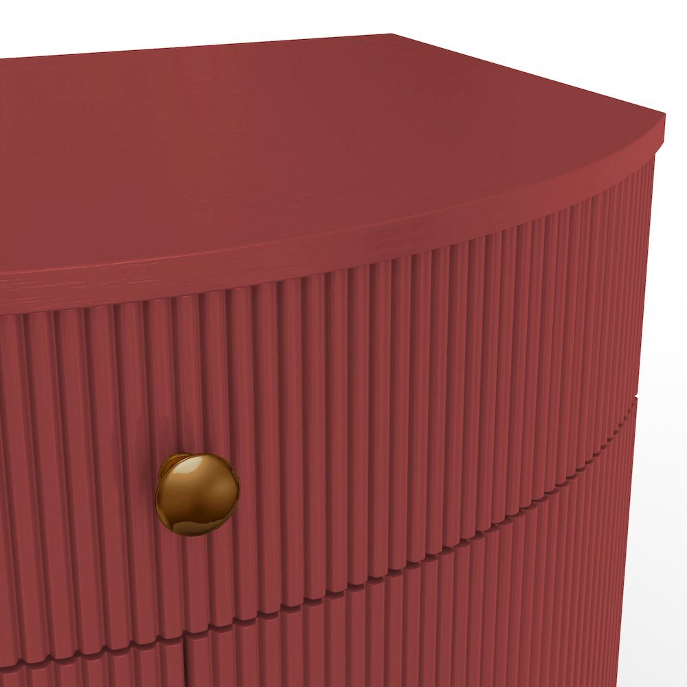 Burgundy Modern Contemporary Nightstand with Bottom Shelf and Drawer Storage