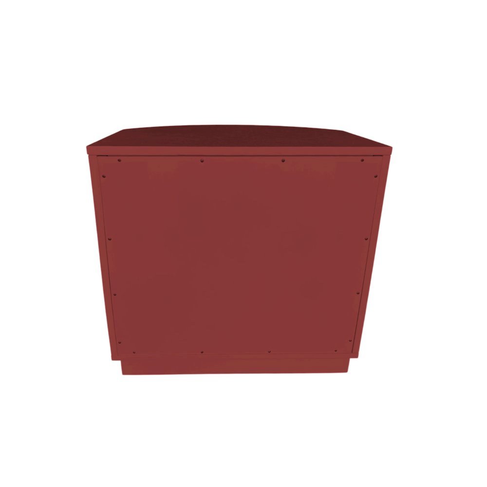 Burgundy Modern Contemporary Nightstand with Bottom Shelf and Drawer Storage