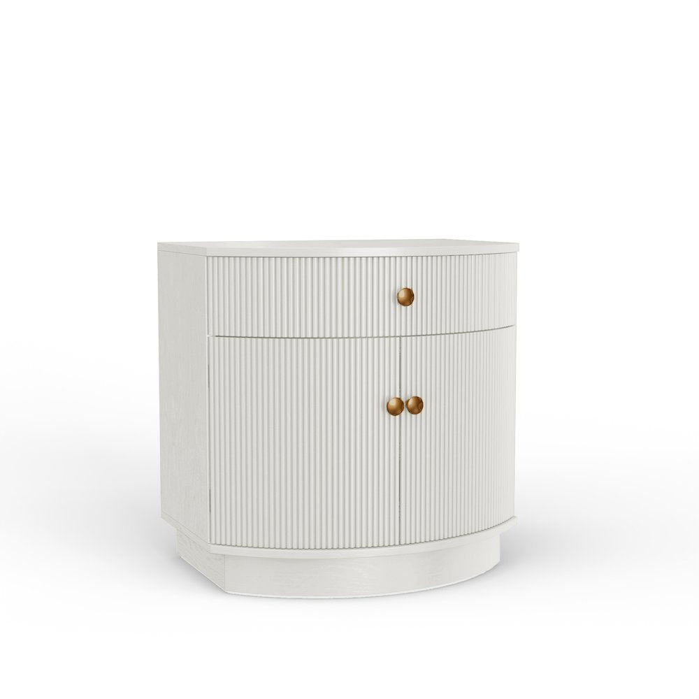 Nightstand with Rubberwood Solids and Oak Veneer Modern Contemporary Design