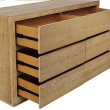 Six Drawer Dresser in Unstained Wood Finish with Modern Farmhouse Design