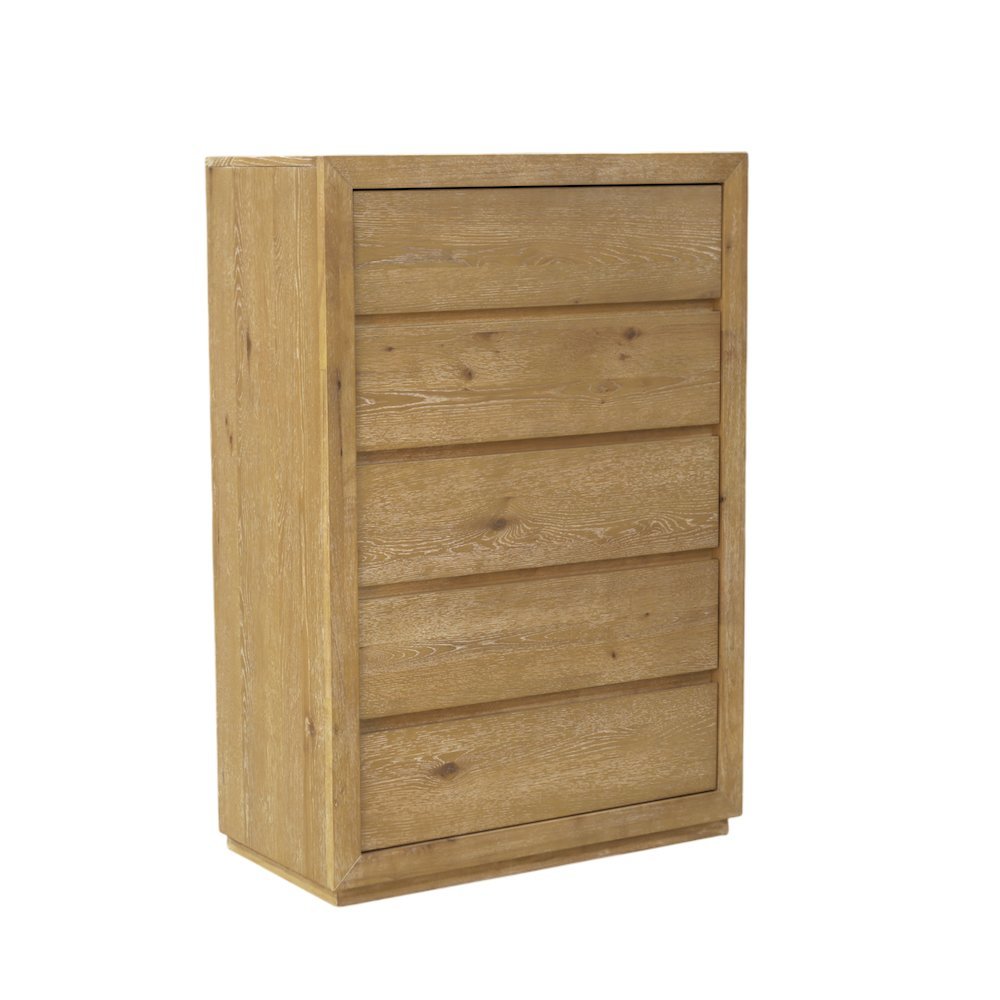 Five Drawer Chest White with Modern Farmhouse Design and Spacious Storage