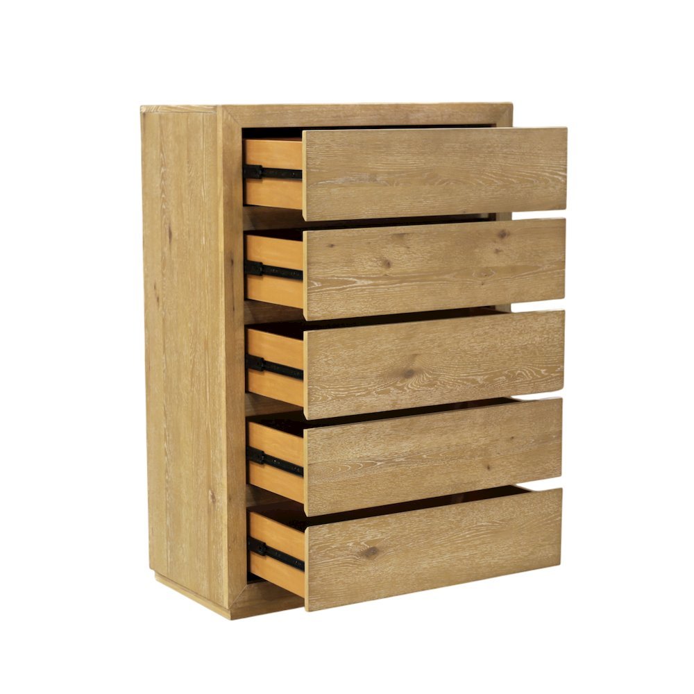Five Drawer Chest White with Modern Farmhouse Design and Spacious Storage