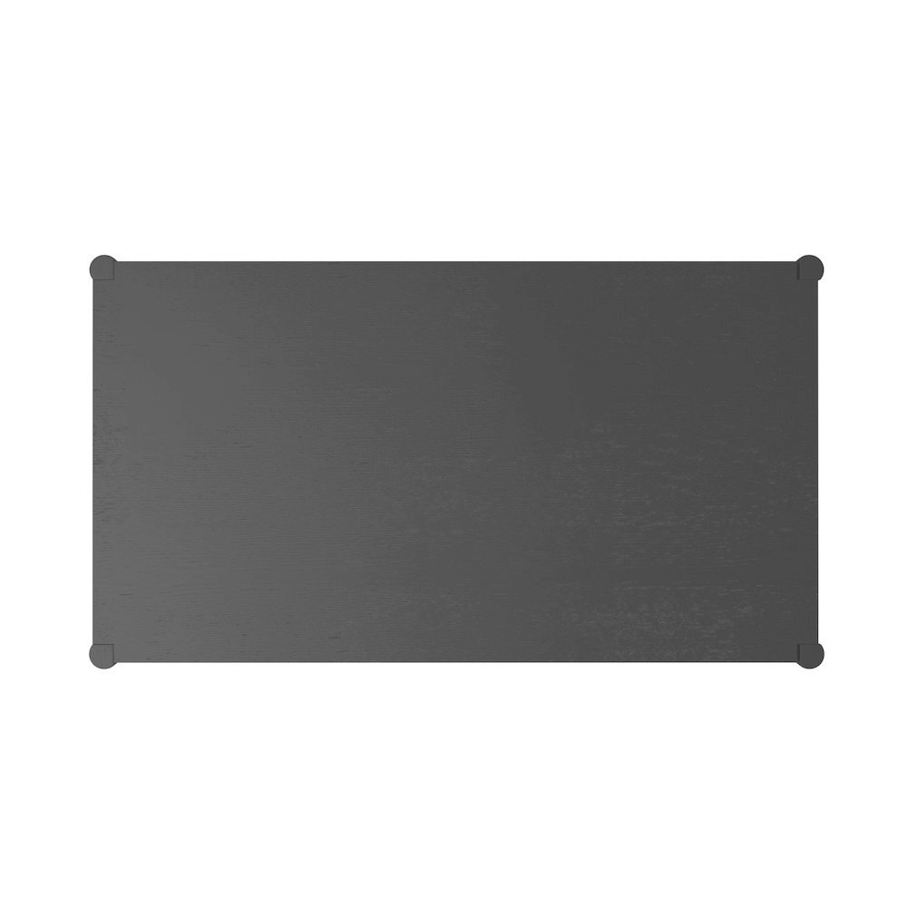Charcoal Gray Coffee Table with Drawer and Open Shelf Modern Design