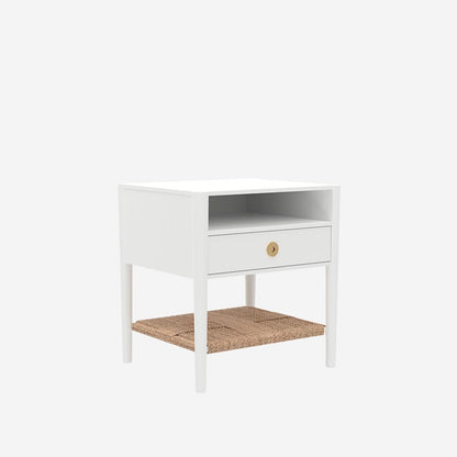 Modern Nightstand with Rubberwood Solids and Oak Veneer Drawer
