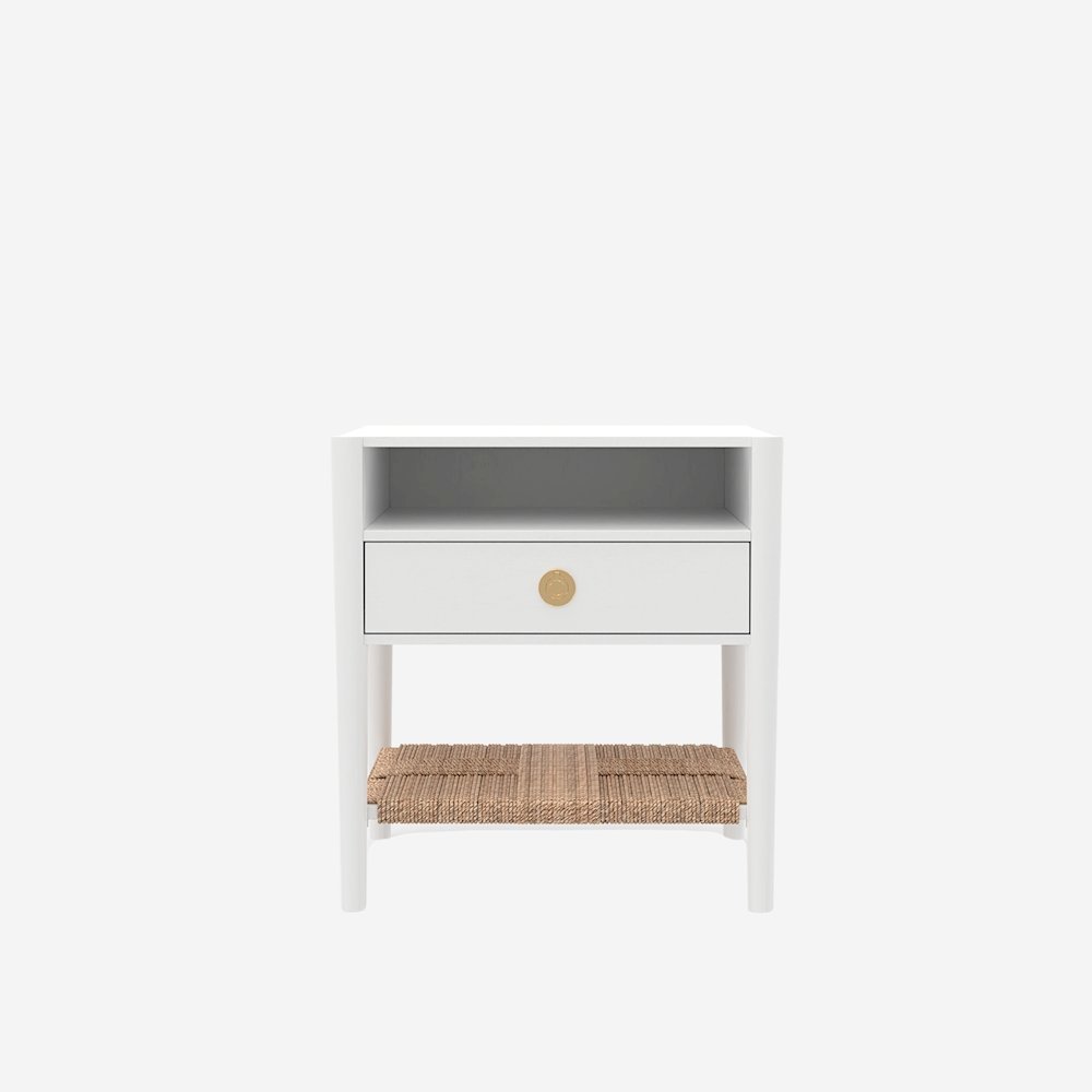 Modern Nightstand with Rubberwood Solids and Oak Veneer Drawer