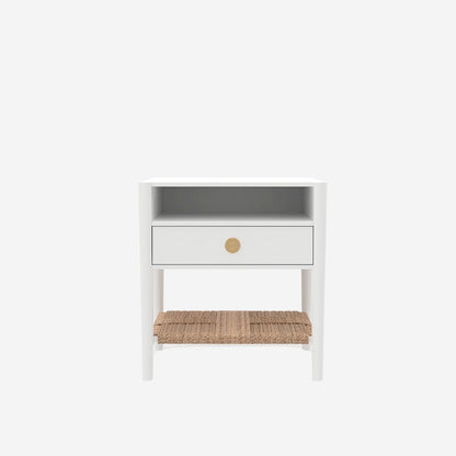 Modern Nightstand with Rubberwood Solids and Oak Veneer Drawer
