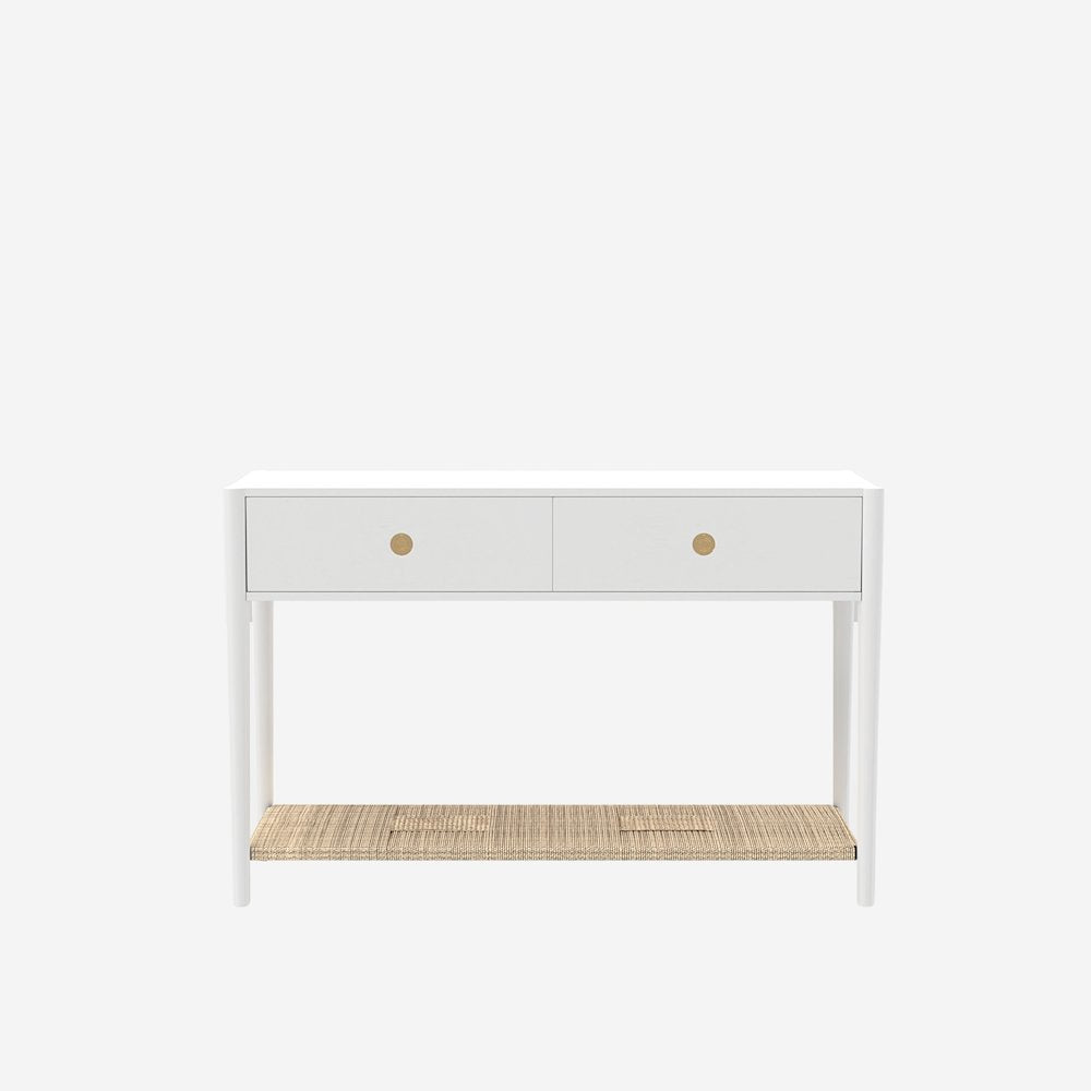 Console Table with Drawer and Open Shelf Modern Design