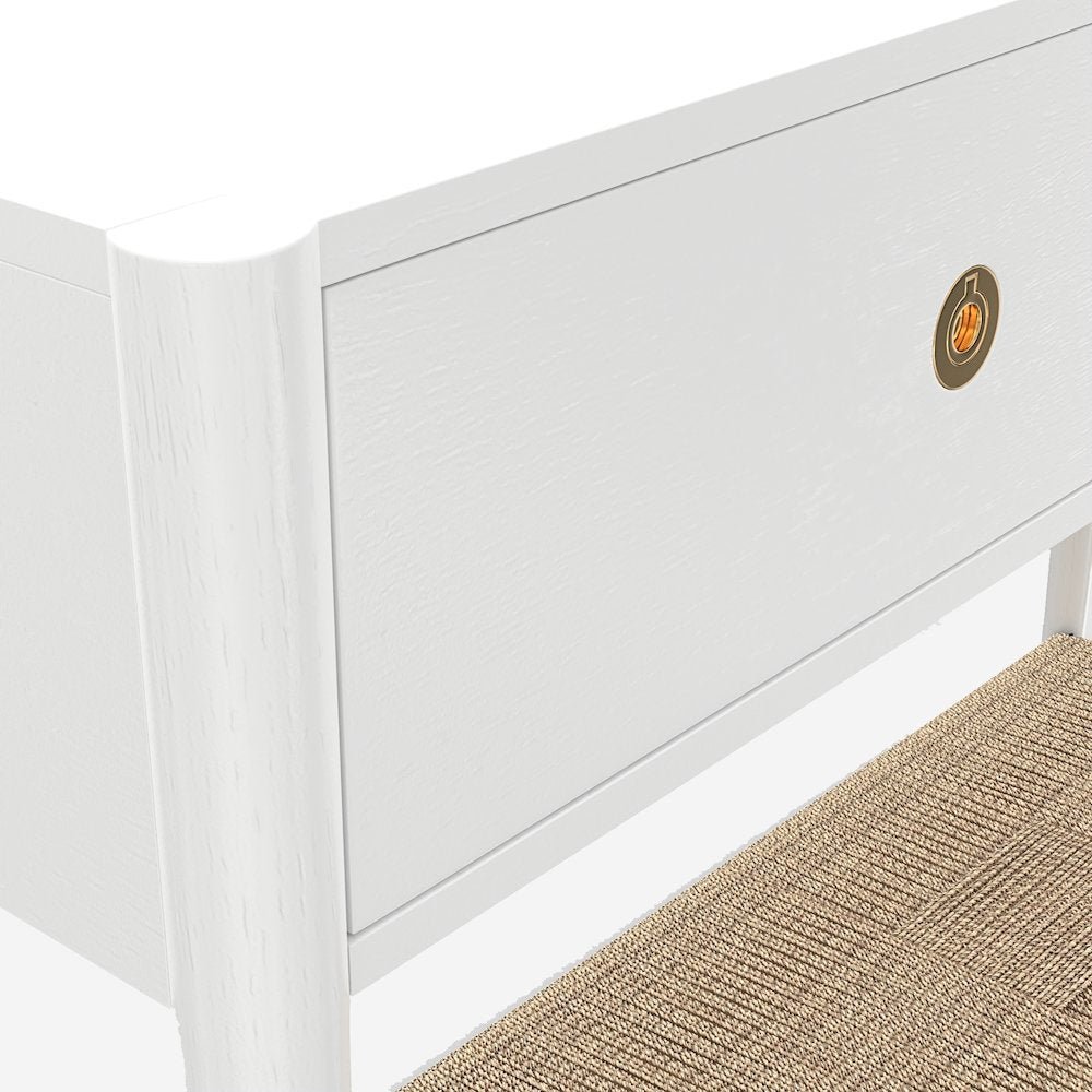 Console Table with Drawer and Open Shelf Modern Design