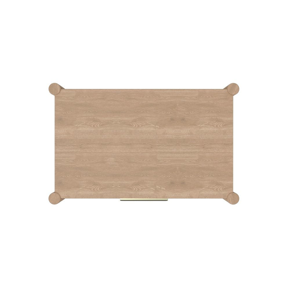 Light-Tone Rubberwood Nightstand with Oak Veneer and Modern Drawer Design
